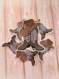 Leopard Print Western Cowboy Boots with Hat - Vinyl Sticker