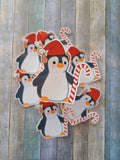 Cute Christmas Penguin with Candy Cane - Vinyl Sticker
