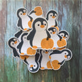 Penguin with Pumpkin Fall - Vinyl Sticker
