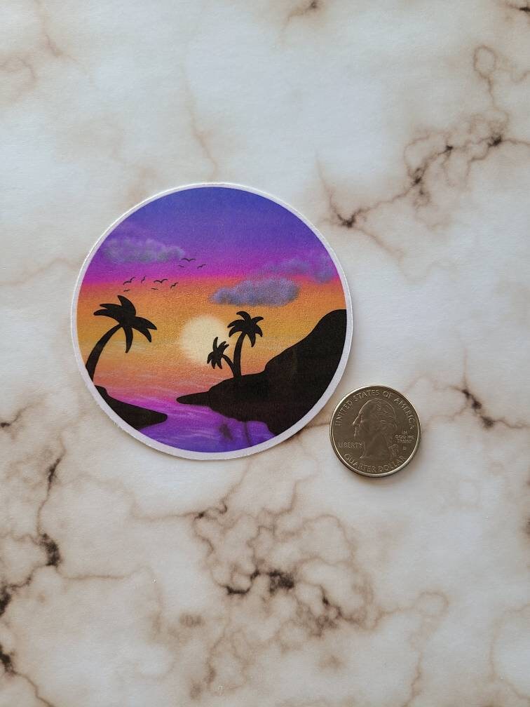 Beautiful Ocean Sunset-  Vinyl Sticker