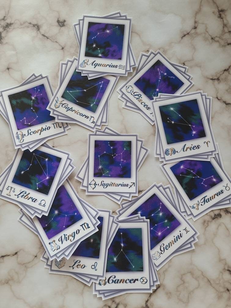 Full Zodiac Constellation - Vinyl Sticker Set of 12