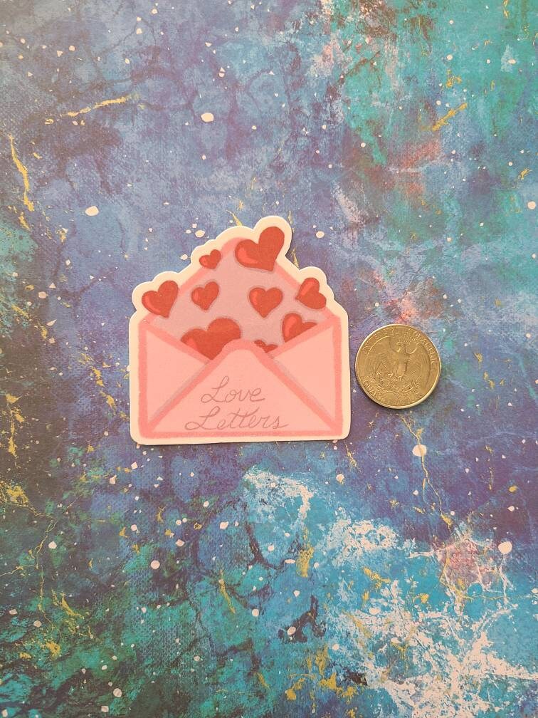 Valentine Love Letters Envelope - Vinyl Sticker