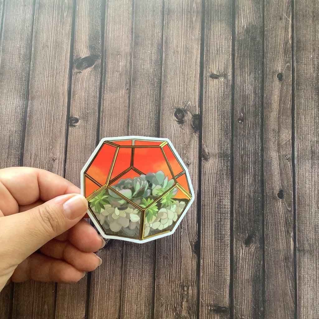 Sunset Sky Succulent Terrarium - Vinyl Sticker