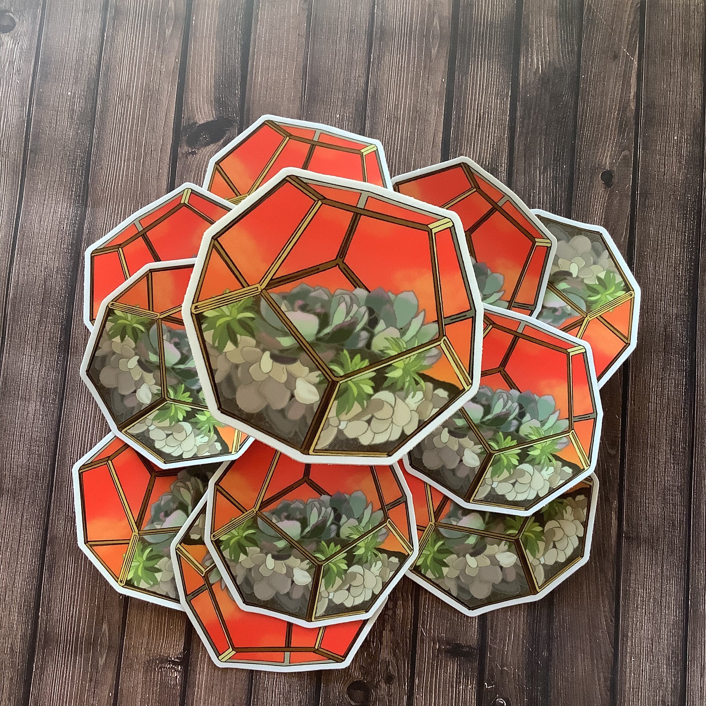 Sunset Sky Succulent Terrarium - Vinyl Sticker