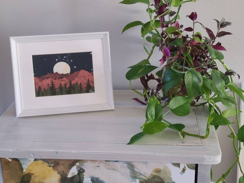 Full Moon Orion Landscape Signed Print - 5 x 7 inches