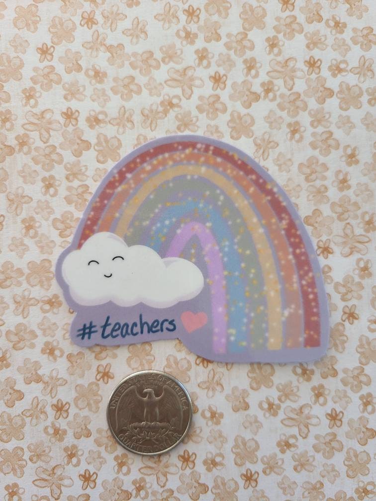 Colorful Rainbow Teacher - Vinyl Sticker