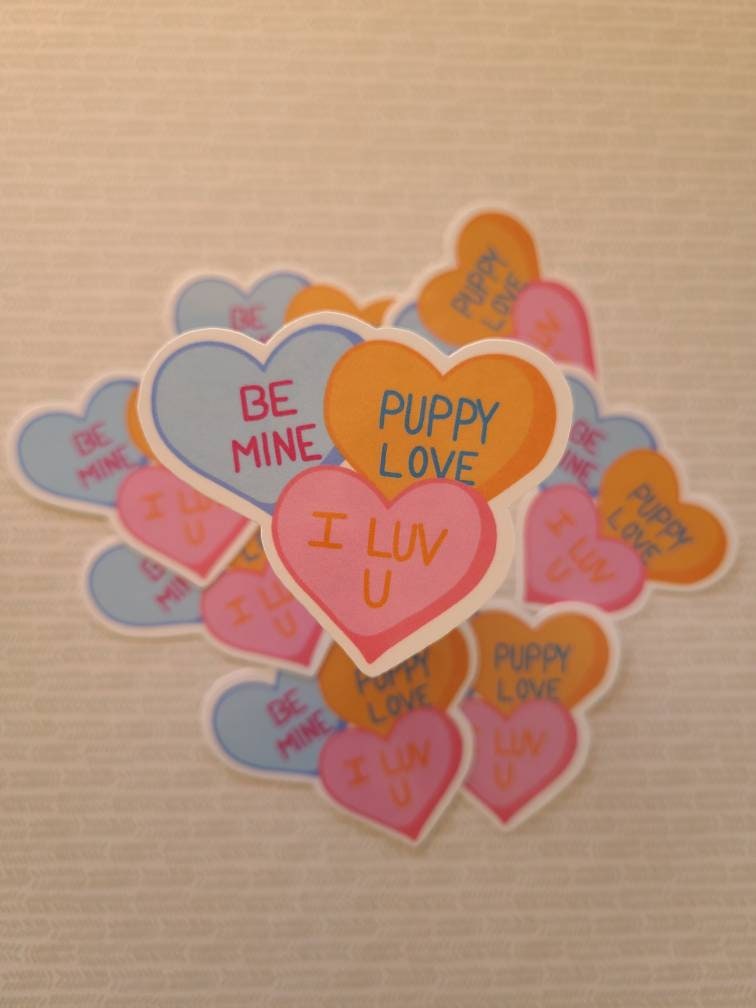 Valentine Candy Hearts - Inspirational Vinyl Sticker