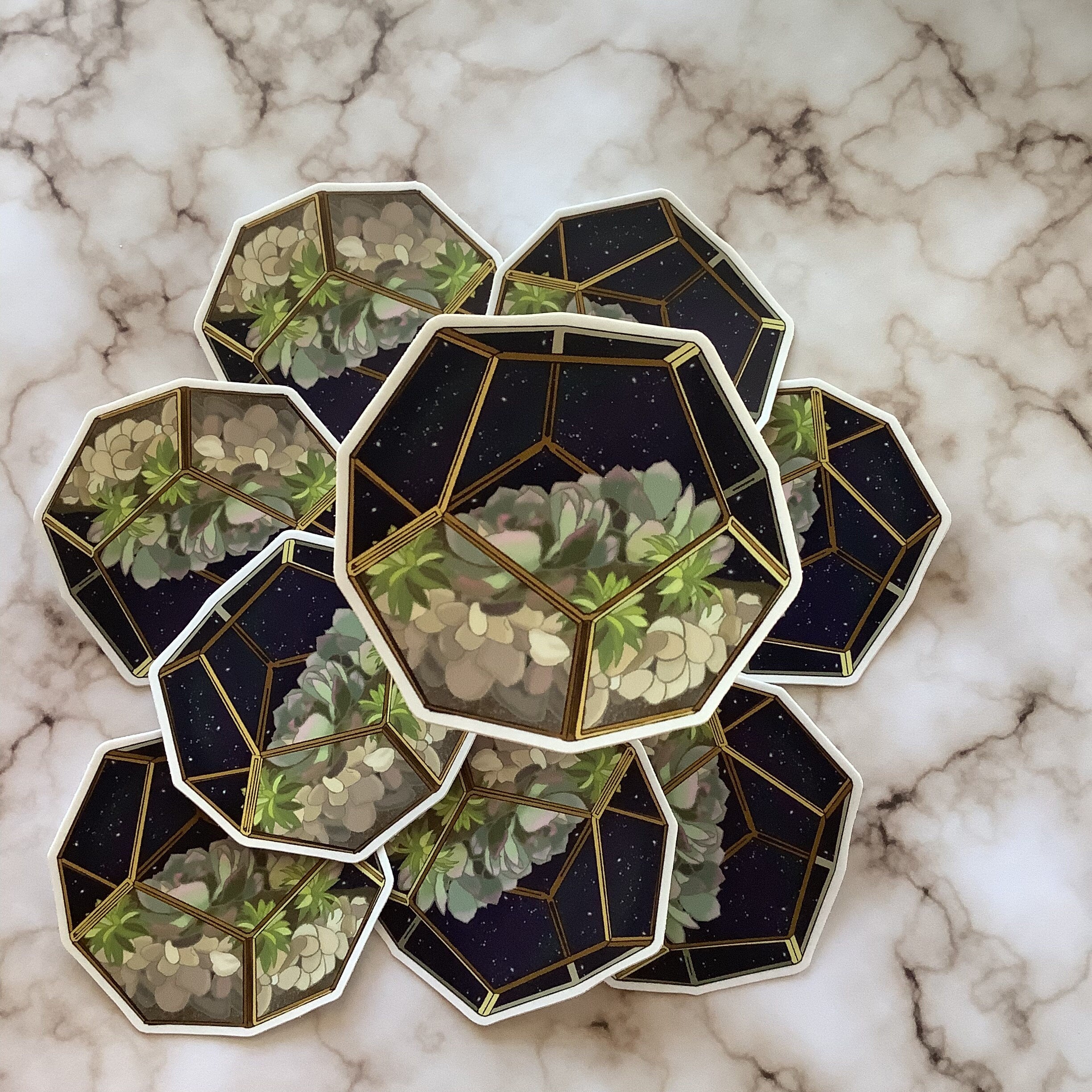 Night Sky Succulent Terrarium - Vinyl Sticker