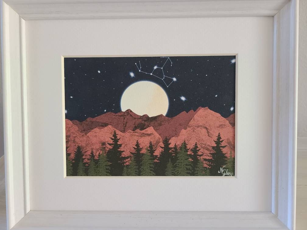 Full Moon Orion Landscape Signed Print - 5 x 7 inches