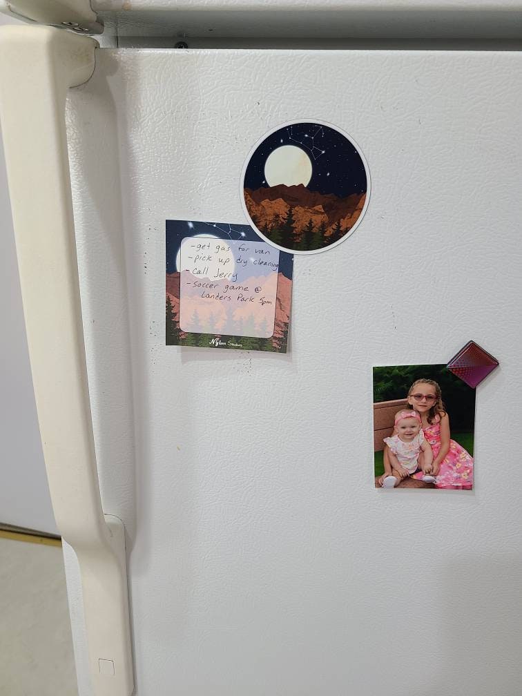 Full Moon Orion Mountain Forest - Fridge Magnet