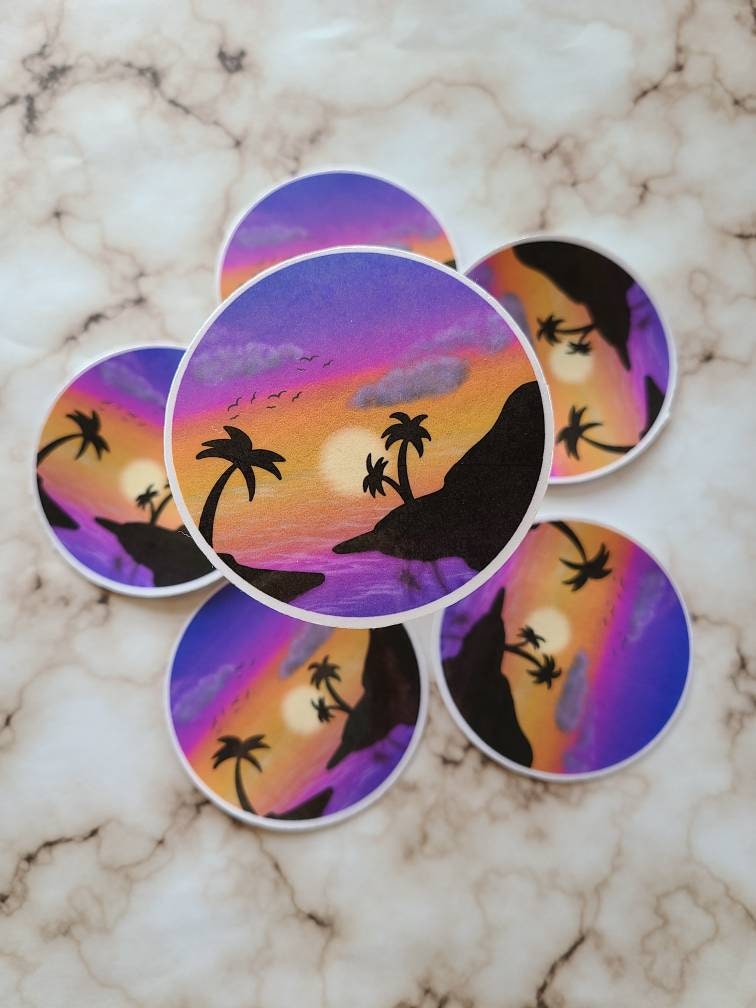 Beautiful Ocean Sunset-  Vinyl Sticker