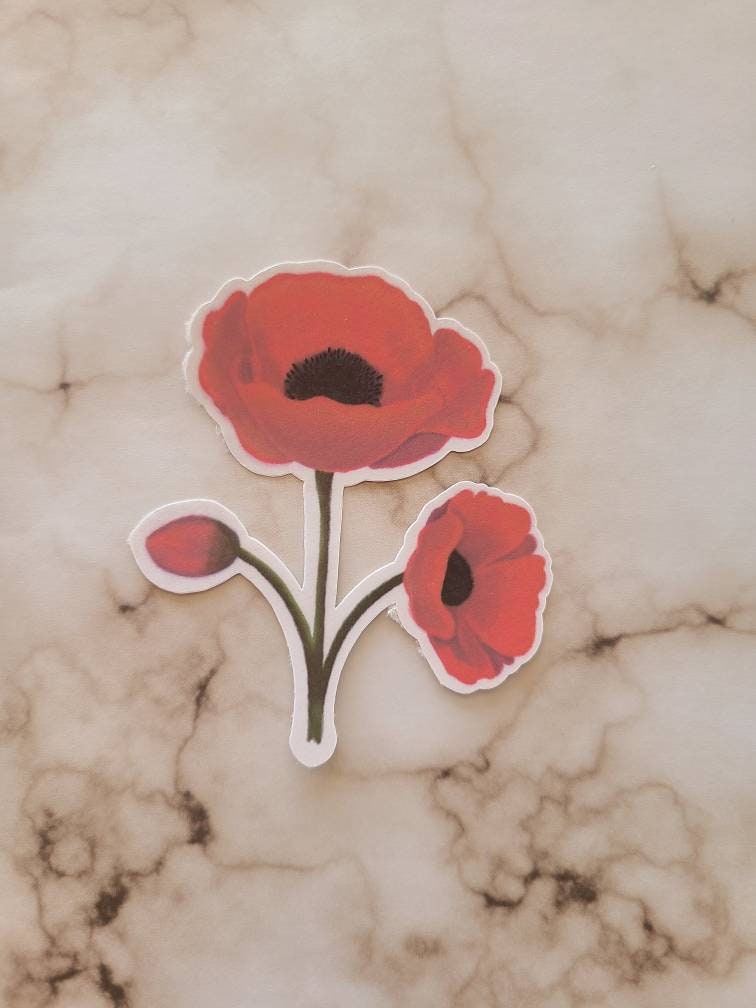 Beautiful Red Poppies - Vinyl Sticker