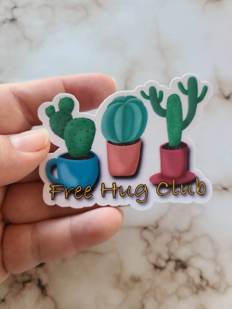 Free Hug Club Cacti - Vinyl Sticker