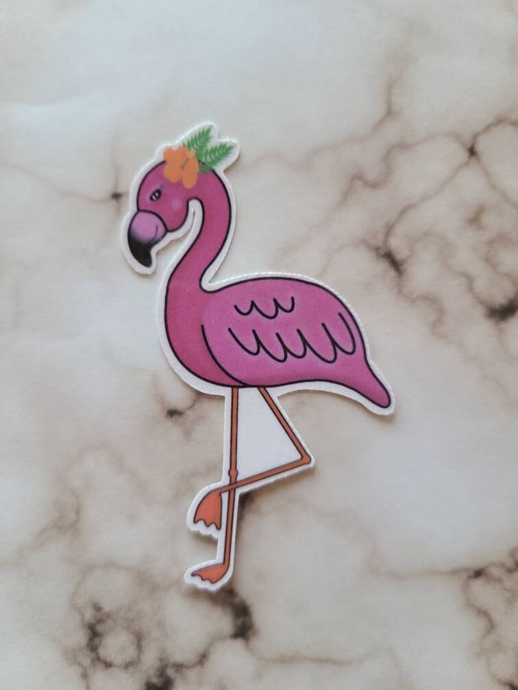Playful Pink Flamingo - Vinyl Sticker