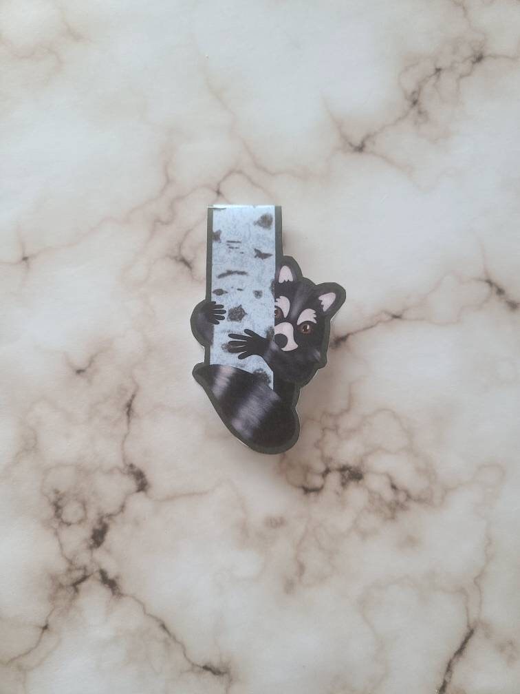 Racoon in Aspen Tree Magnetic Bookmark