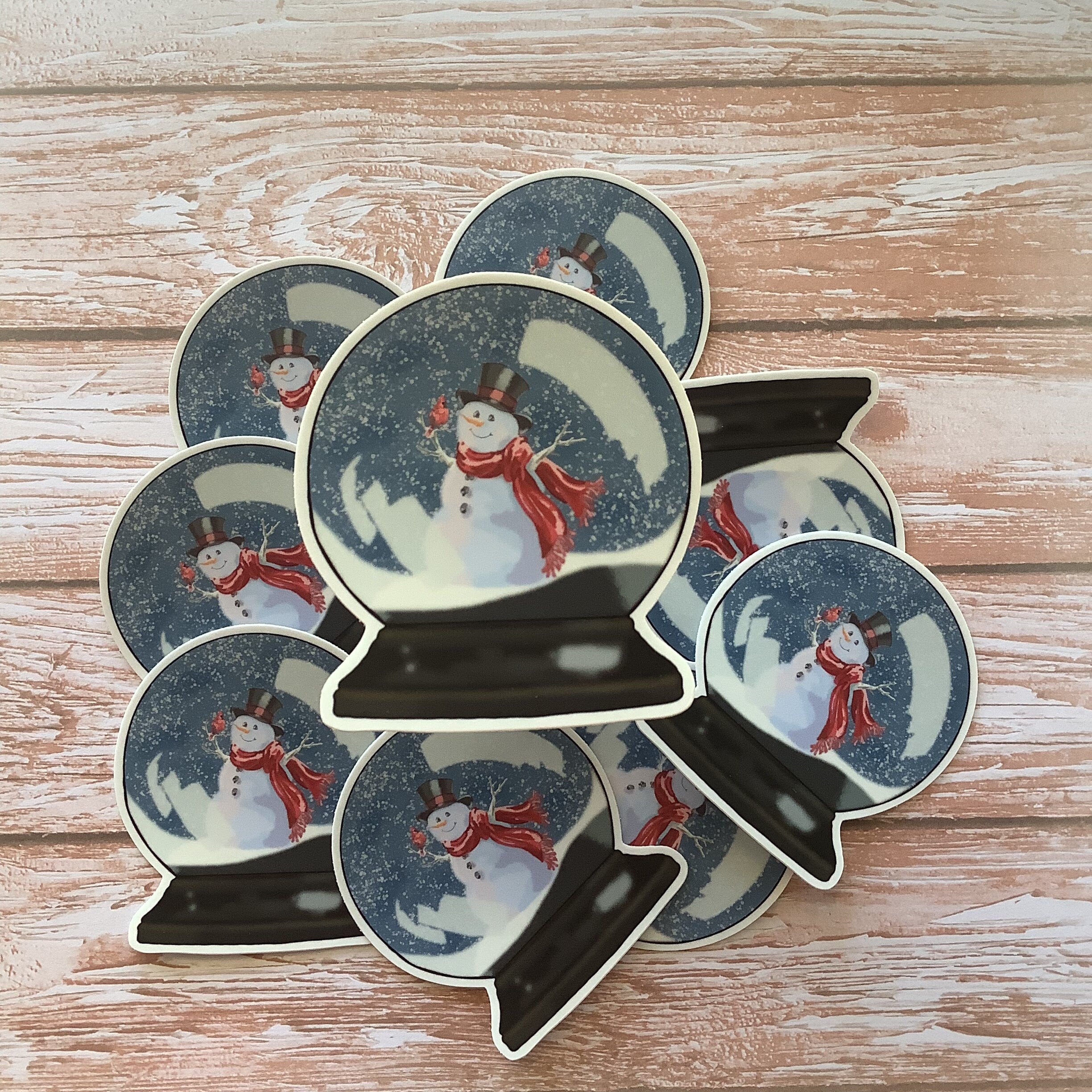 Snowman Snow Globe - Vinyl Sticker