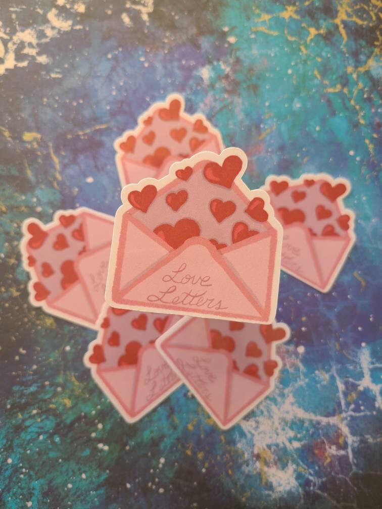 Valentine Love Letters Envelope - Vinyl Sticker