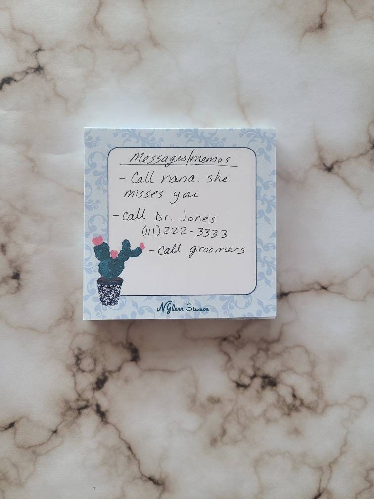 Prickly Pear Succulent Memo Pad