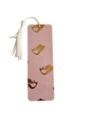 Handmade Laminated Bookmark with Tassel- Pink and Gold Mermaid