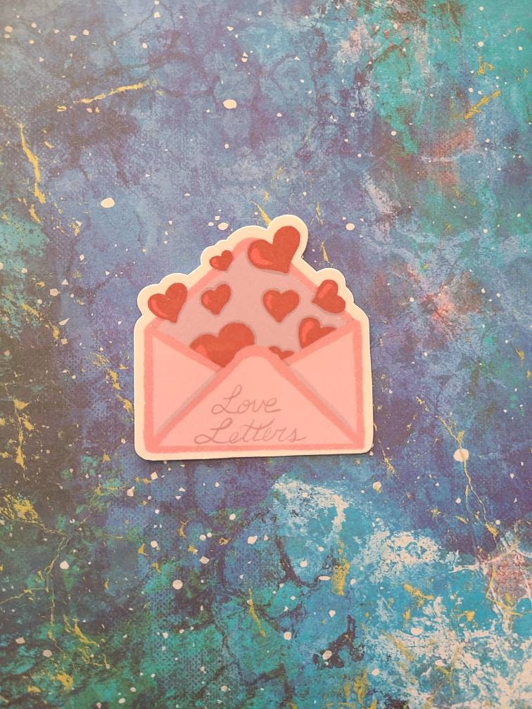 Valentine Love Letters Envelope - Vinyl Sticker