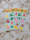 Summer Vibes Sticker Sheet, 4 inch x 6 inch, Multi Colored, Journaling Dtickers, Laptop, Waterbottle, Scrapbook Stickers