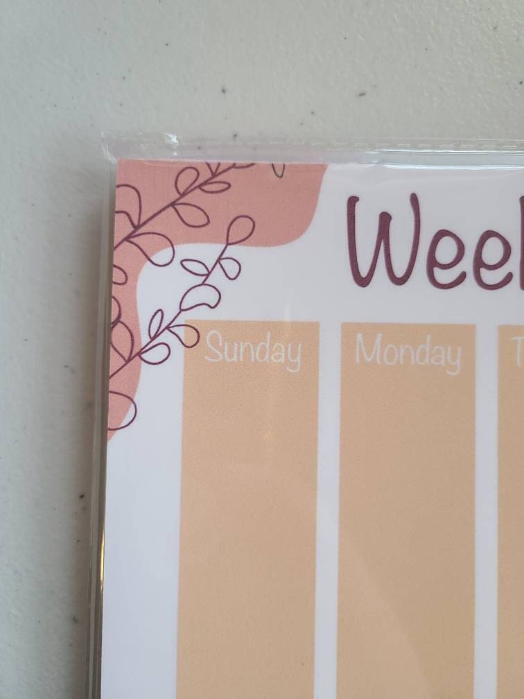 Weekly Planner Notepad- Peony and Floral Sketches (53 sheets) 8.5" x 11"