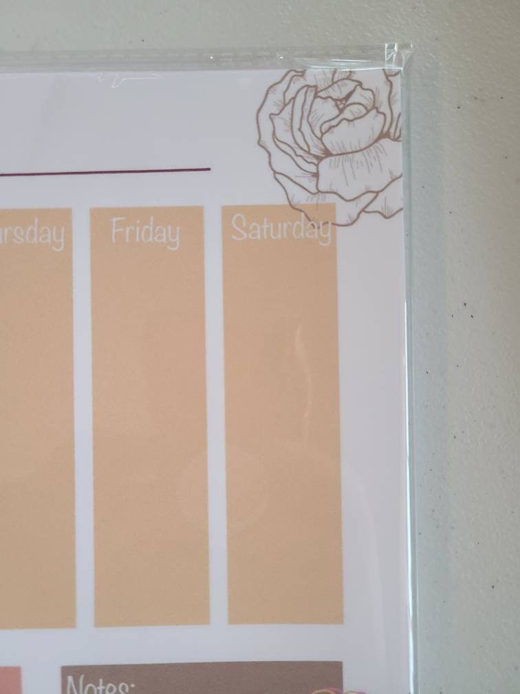 Weekly Planner Notepad- Peony and Floral Sketches (53 sheets) 8.5" x 11"