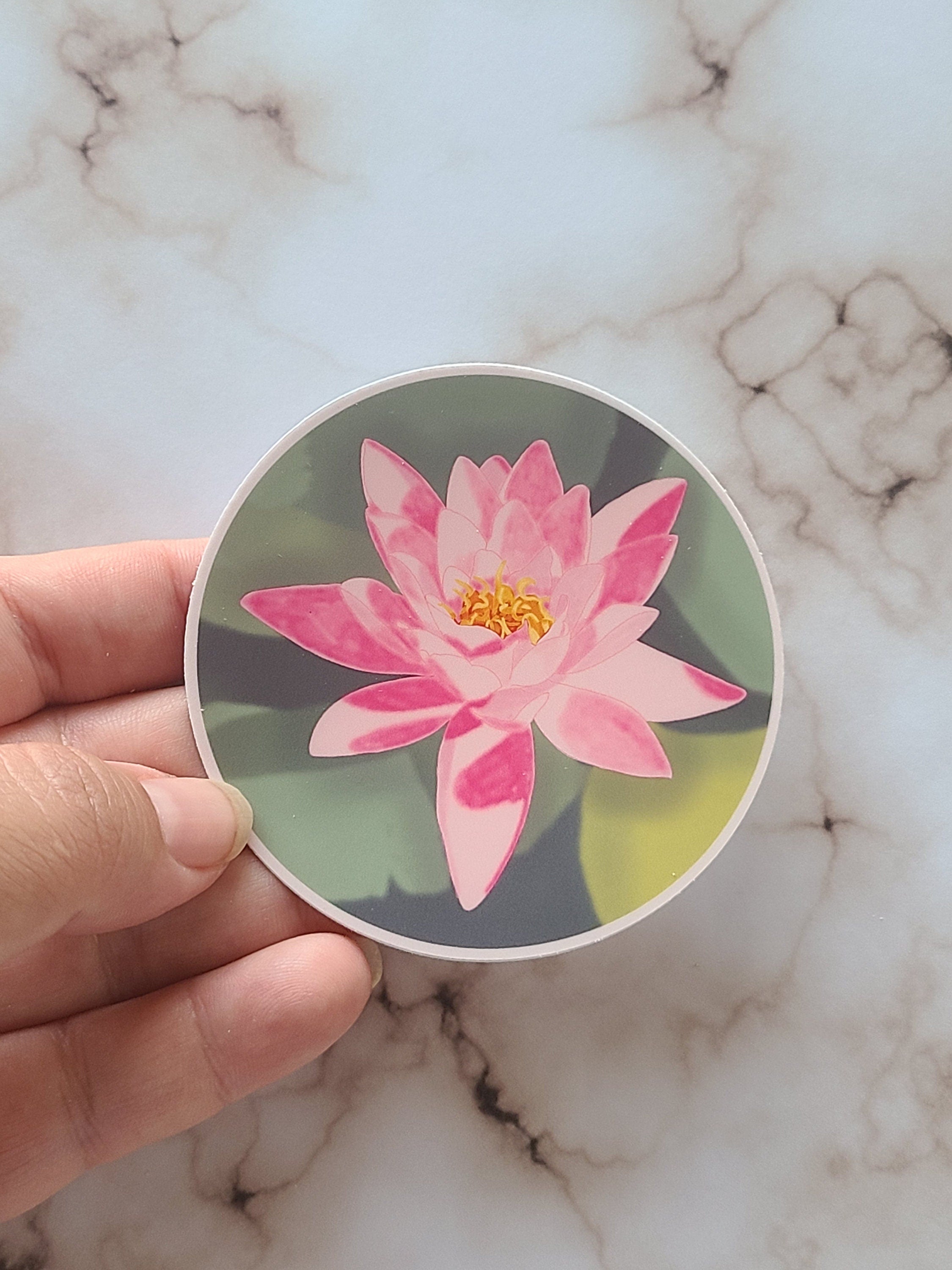 Pink Water Lilly - Vinyl Sticker