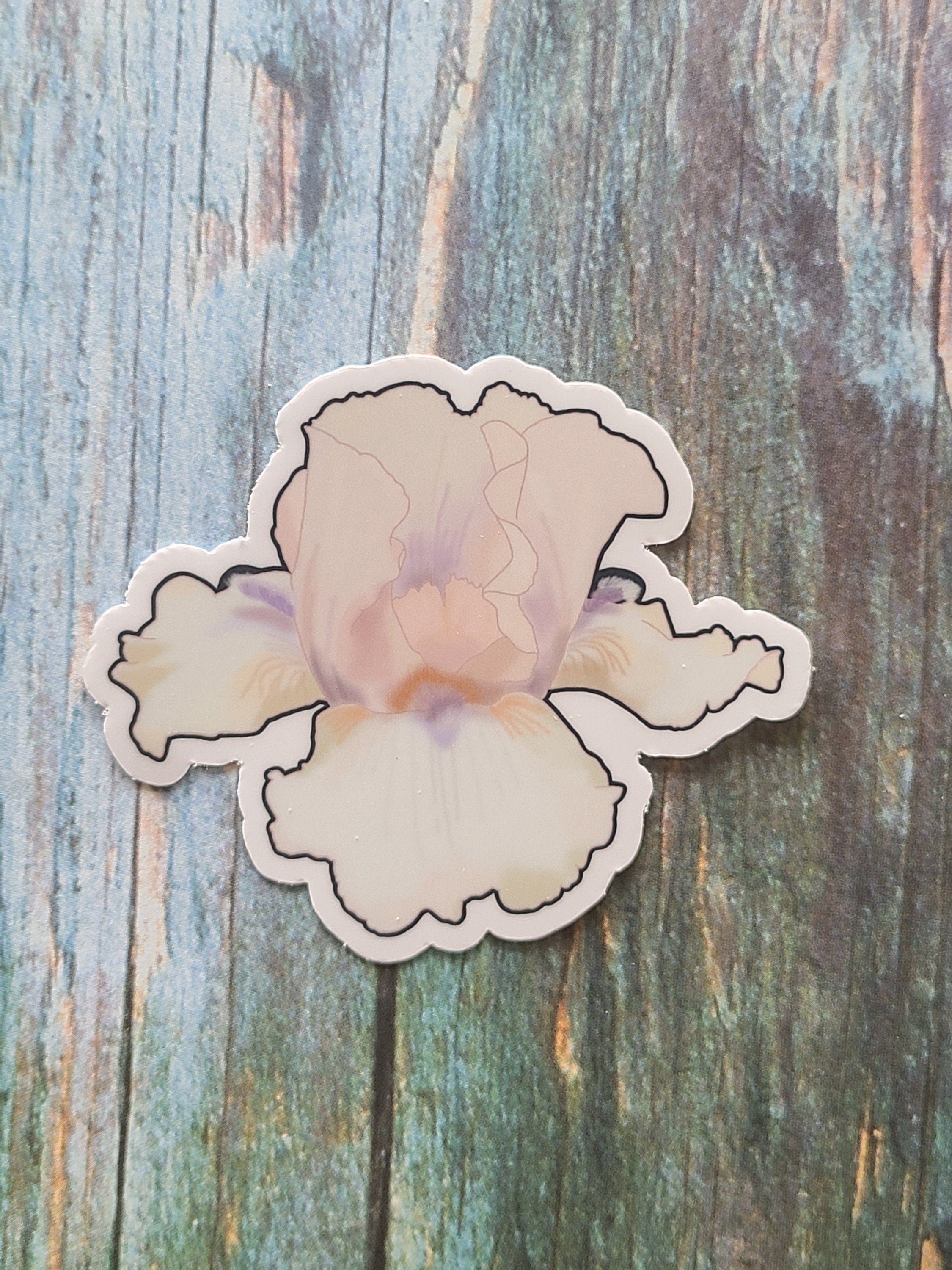 White and Purple Iris - Vinyl Sticker