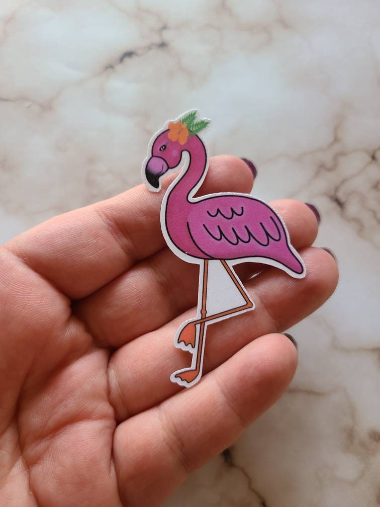 Playful Pink Flamingo - Vinyl Sticker