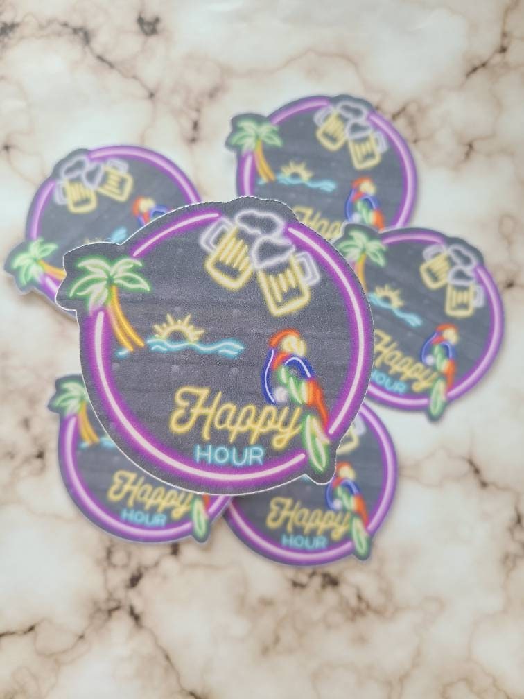 Happy Hour Neon Sign - Vinyl Sticker