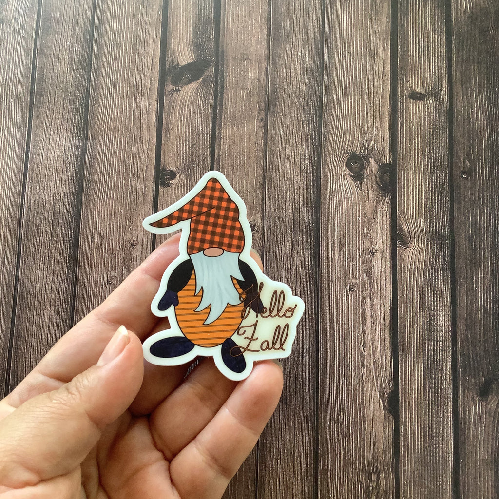 Hello Fall Gnome - Vinyl Sticker