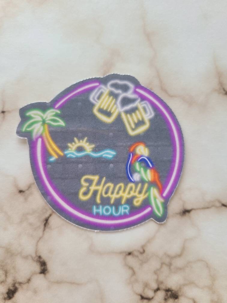 Happy Hour Neon Sign - Vinyl Sticker