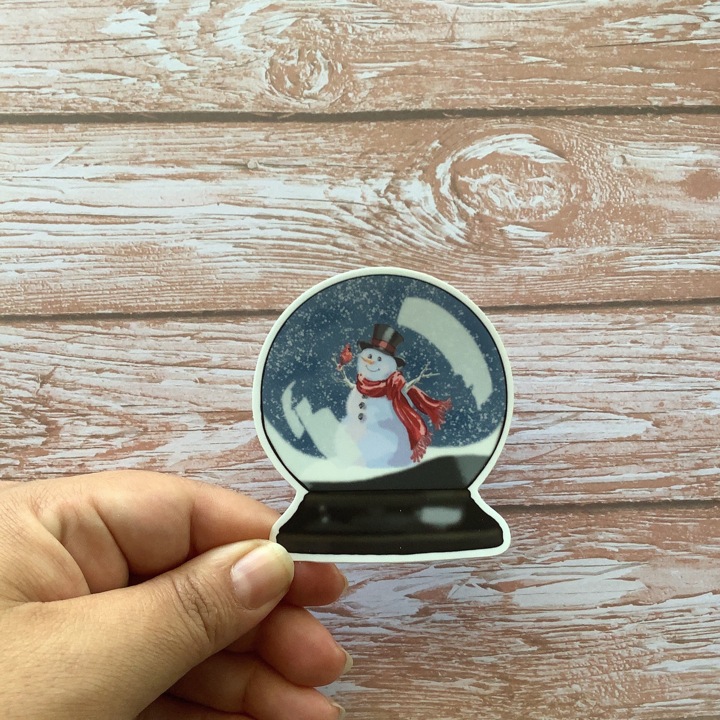 Snowman Snow Globe - Vinyl Sticker