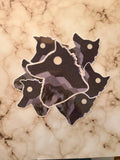 Wolf Head Silhouette with Full Moon and Mountains - Vinyl Sticker