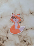 Playful Fox and Butterfly - Vinyl Sticker