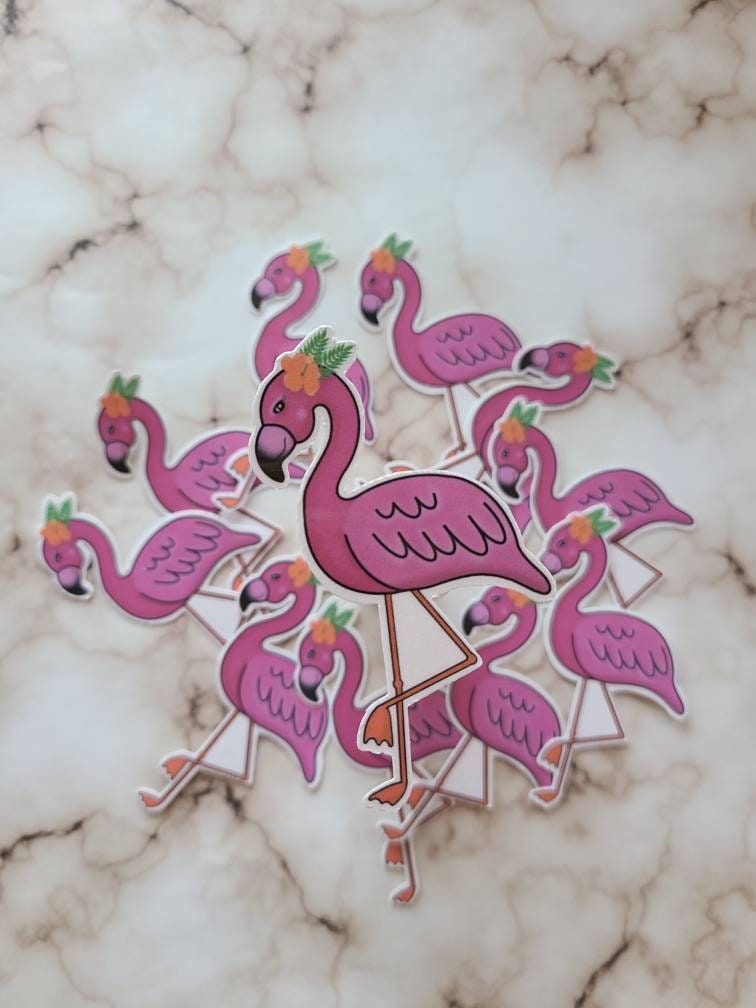 Playful Pink Flamingo - Vinyl Sticker