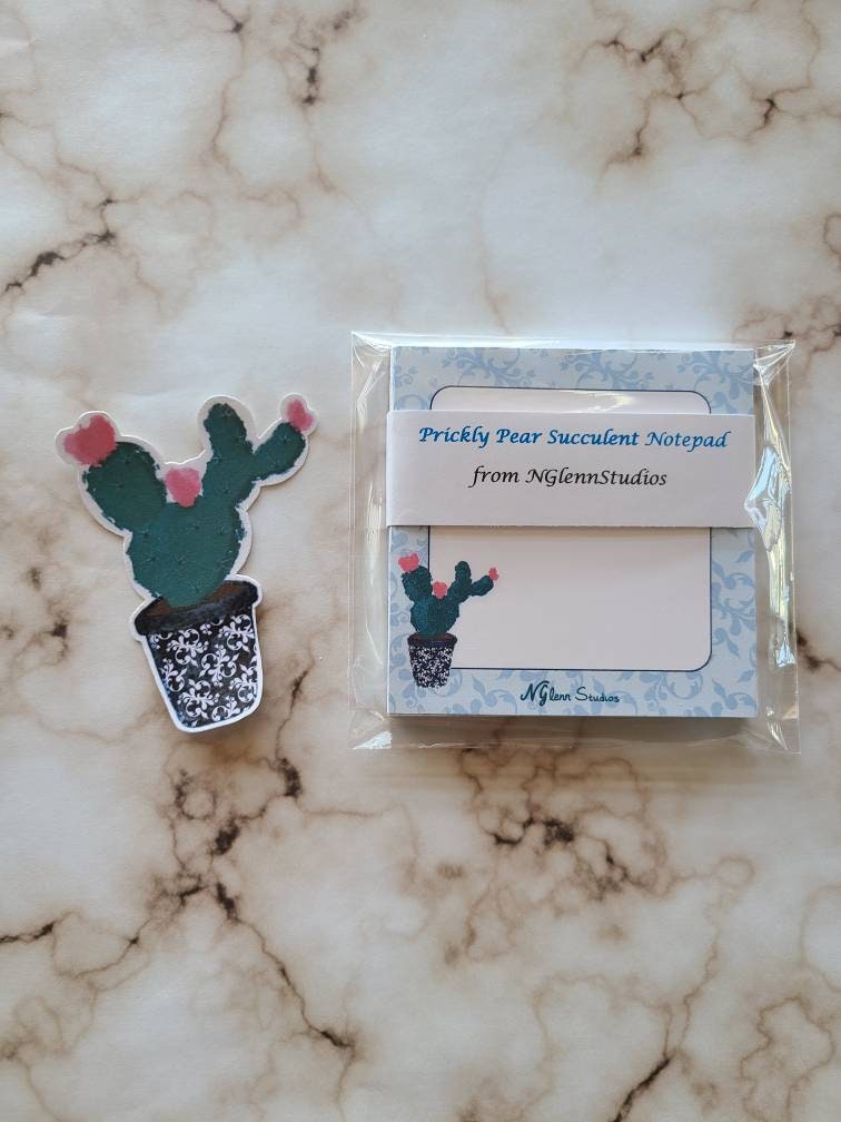 Prickly Pear Succulent Memo Pad