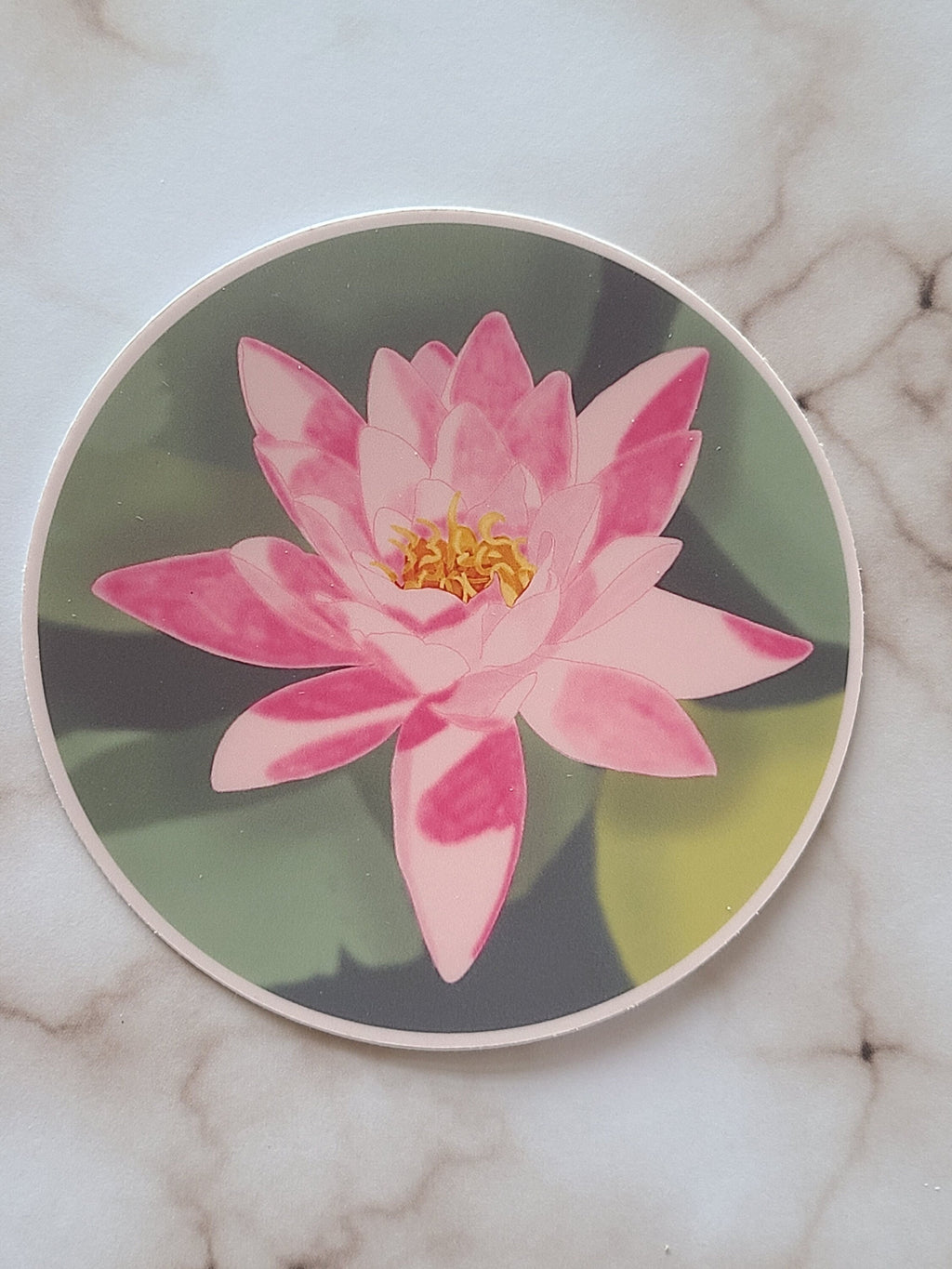 Pink Water Lilly - Vinyl Sticker