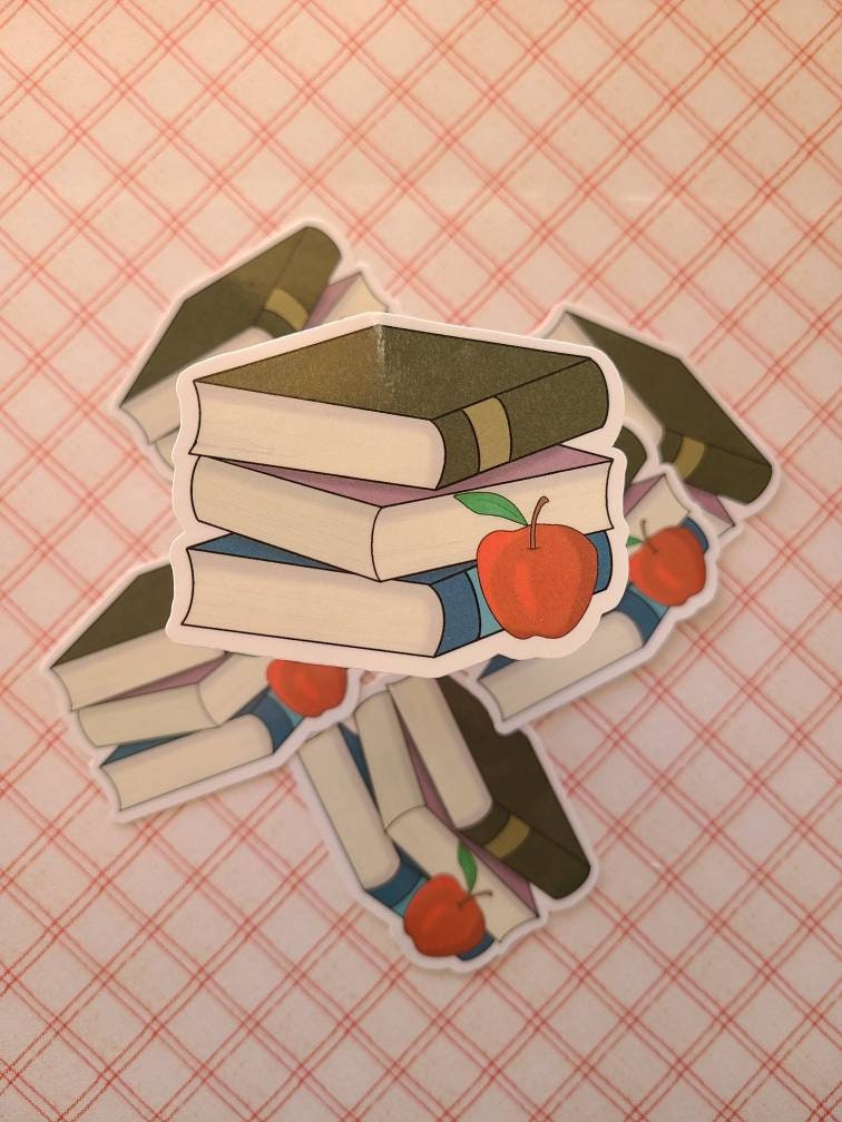 Stack of Books, Teacher Lessons - Vinyl Sticker