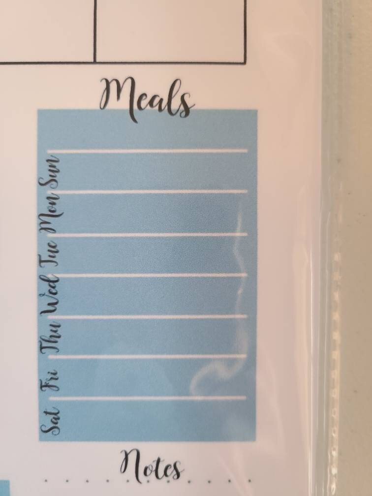 Weekly Planner Notepad- Blue Poppy (53 sheets) 8.5" x 11"