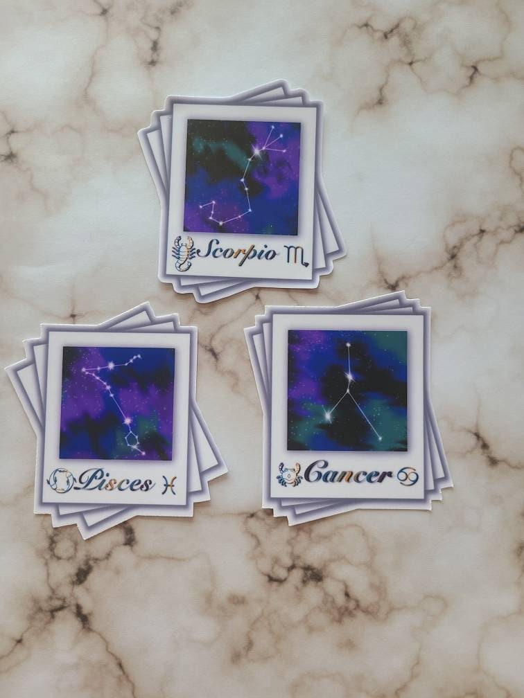 Full Zodiac Constellation - Vinyl Sticker Set of 12