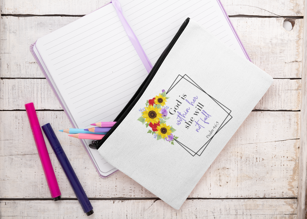 Scripture Canvas Tote Bag Psalm 46:5 God is within her she will not fall