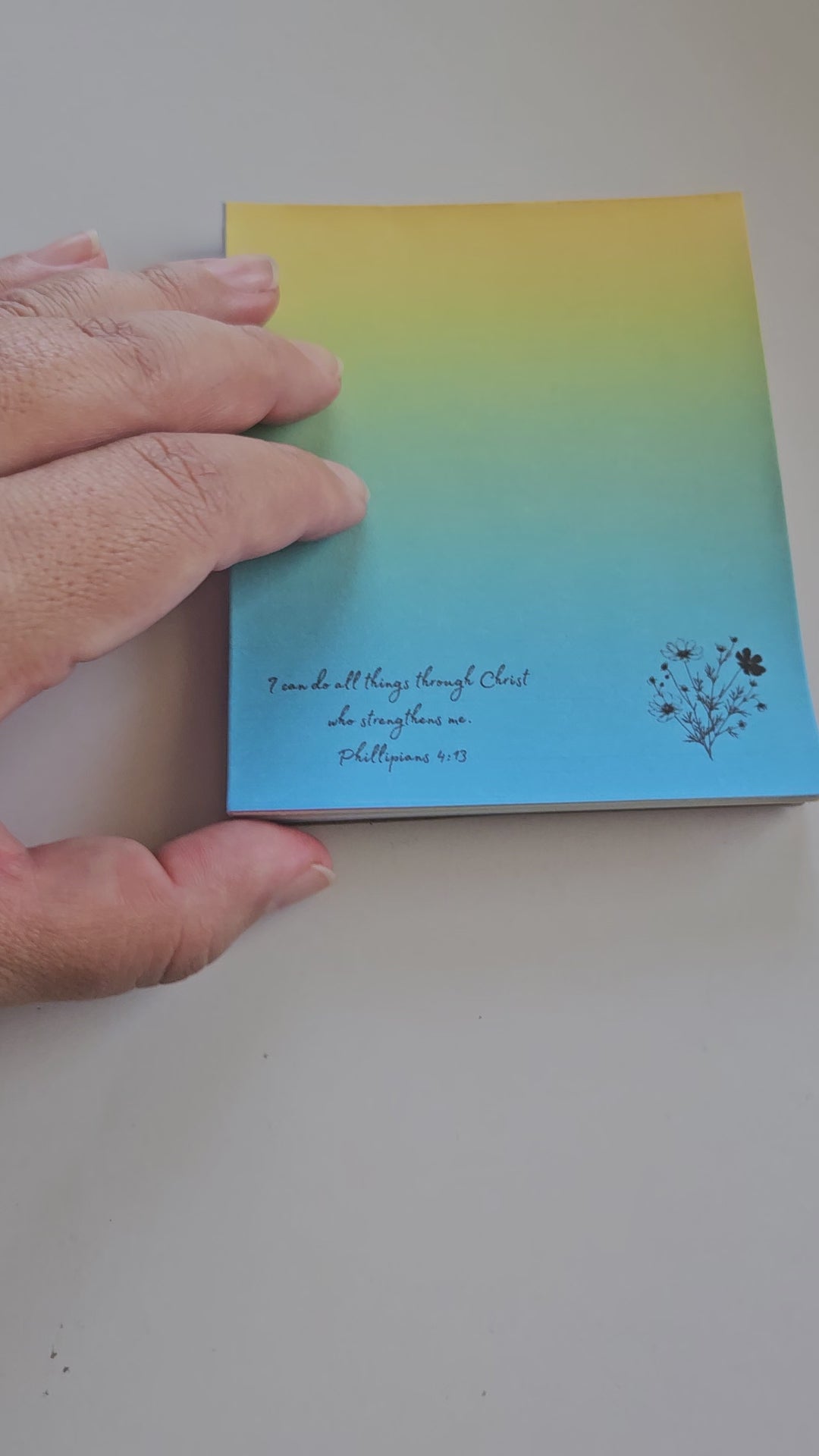 Inspirational Scripture and Flower Colorful Note Pad