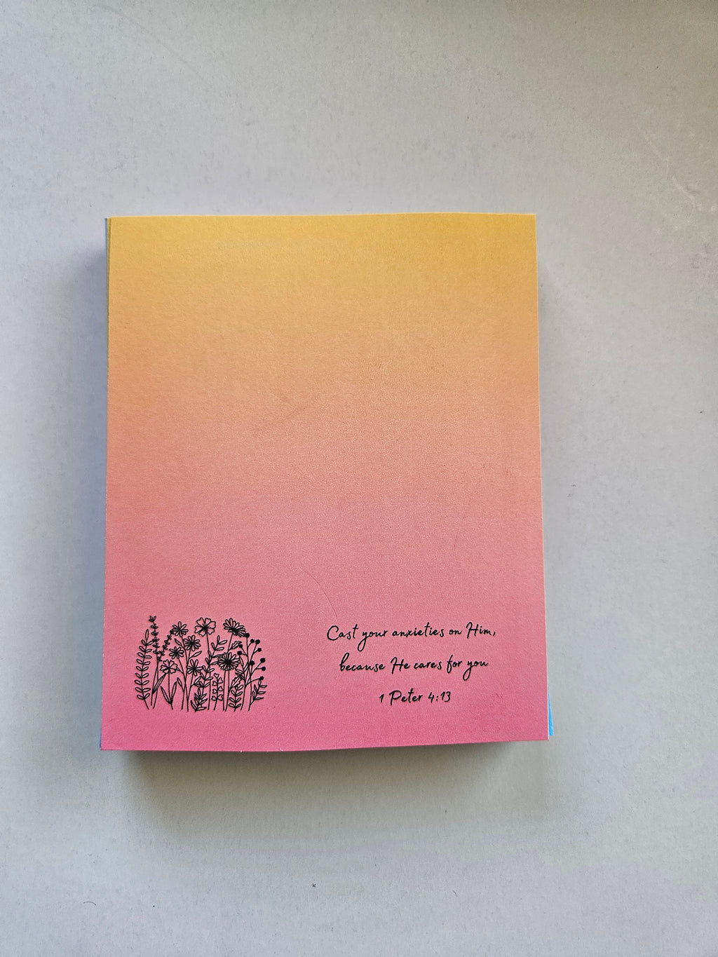 Inspirational Scripture and Flower Colorful Note Pad
