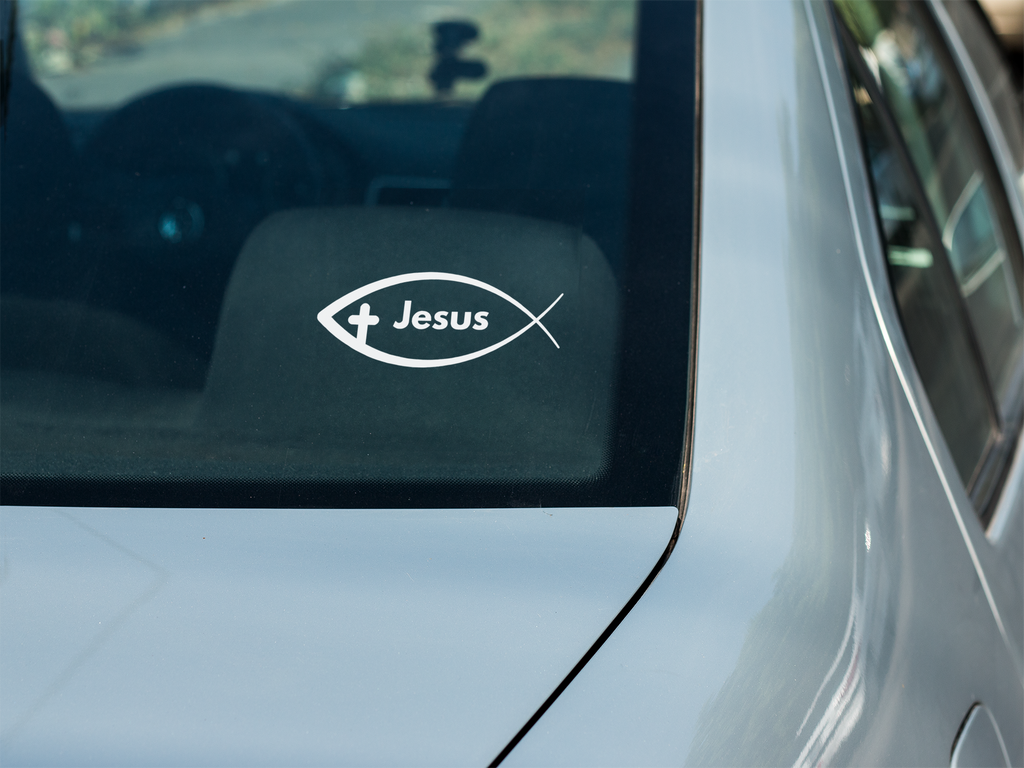 Jesus Fish Window Decal, Car Decal
