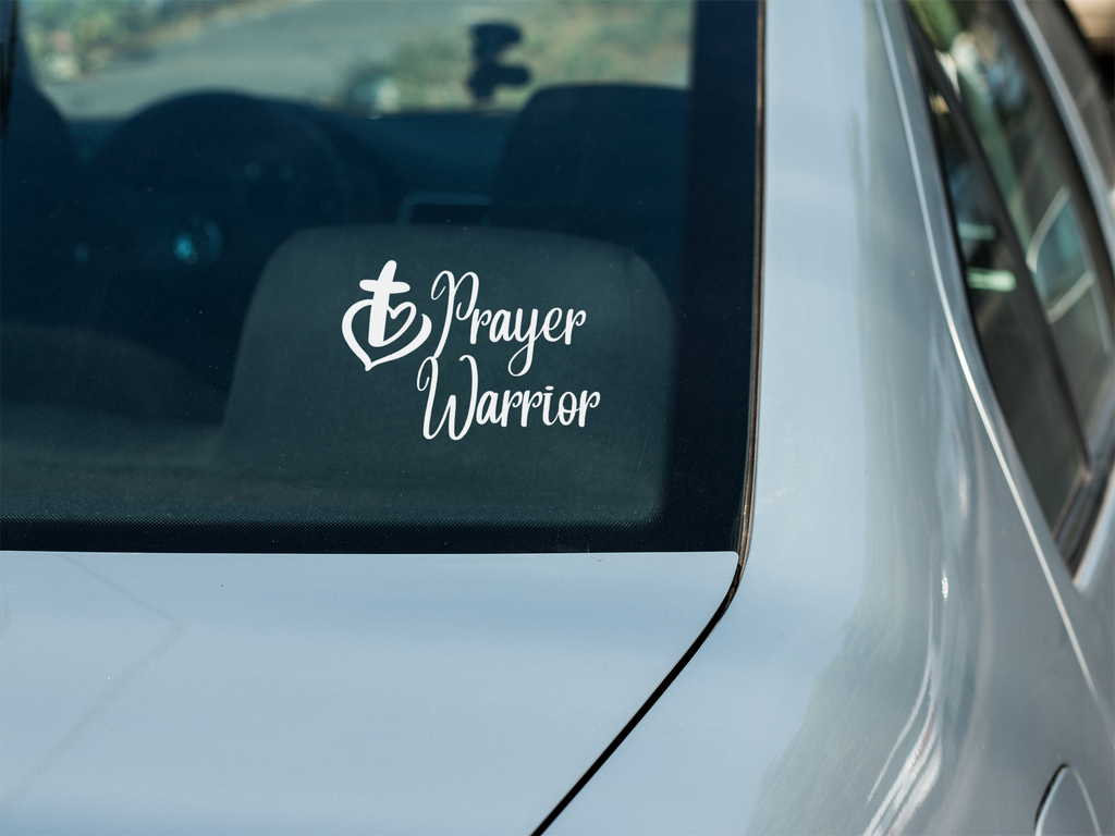 Prayer Warrior Window Decal, Car Decal