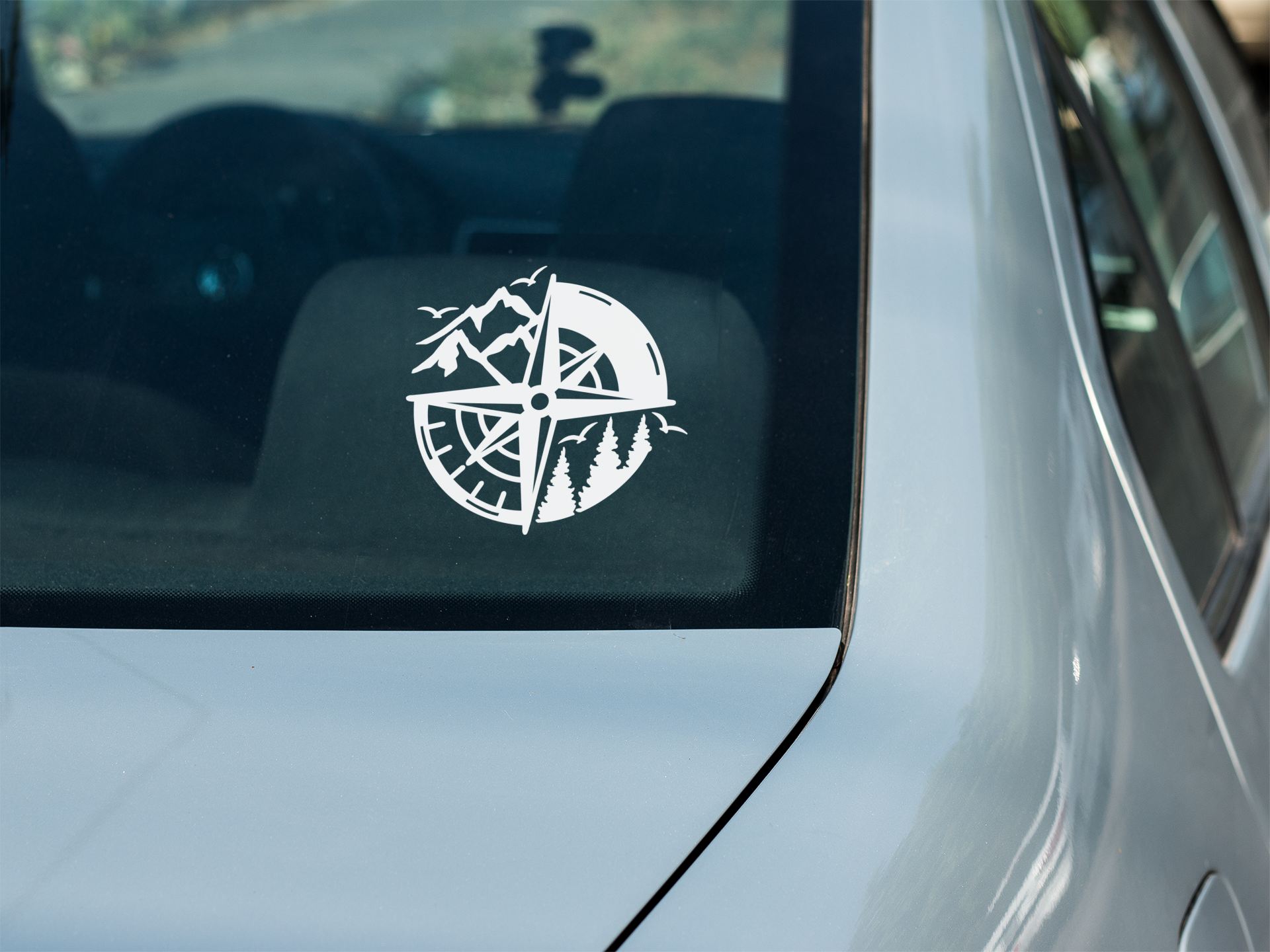 Adventurer Travel Compass Window Decal, Car Decal