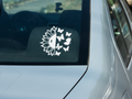 Sunflower with Butterflies Window Decal, Car Decal