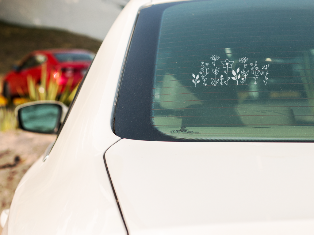 Wildflower Window Decal, Car Decal